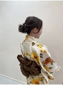 【自由が丘】浴衣ヘアアレンジ/30代40代50代/ネイビーグレー
