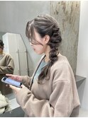 ヘアセット/サイド編みおろし/お呼ばれヘア/ヘアメイク