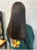 アッシュグレージュダークカラー＊ブリーチなし艶髪ストレート