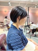 *滝田*ネビージュ暗めカラーダークアッシュ小顔ショートカット