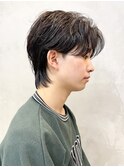 センターパートメンズパーマニュアンスパーマフェザーパーマ調布