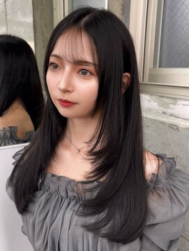 コート 表参道(Cote) 韓国ヘア 2wayバング 顔まわりカットNo.1 レイヤー グレージュ