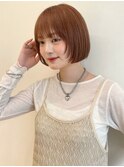 Say.韓国ぱつっとボブショートオレンジベージュフェイスレイヤー