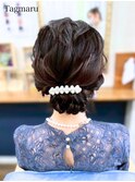 短めさんのゆるふわシニヨン☆