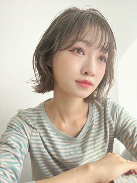 ホォレ 豊中店(fore) オリーブベージュショートミニボブグレージュブリーチレイヤー