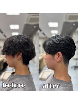 《軽さ×束感》大人センターパート・フェザーパーマ