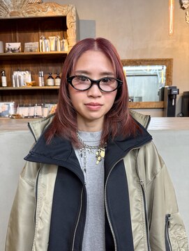 ステップボーンカットオオサカ(STEP BONE CUT OSAKA Via TICK-TOCK) 【ステップボーンカット】ピンクブラウンスタイル