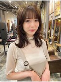 ナチュラル小顔前髪あり後れ毛サイドバング結べるボブくびれヘア