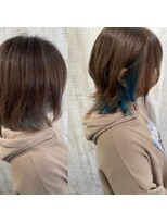 ライズ バイ レボ(RISE by REVO)&nbsp;beforeafter 青インナーカラー【RISE by REVO 我孫子】