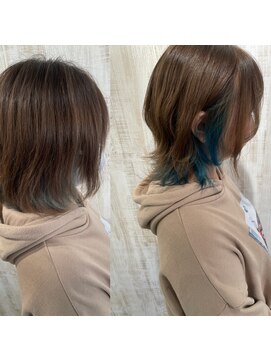 ライズ バイ レボ(RISE by REVO) beforeafter 青インナーカラー【RISE by REVO 我孫子】