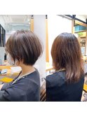 絶壁解消×イルミナカラー×ひし形丸みショート永田