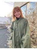 外ハネアースカラーベージュ #ビビッドカラー#ヘルシースタイル