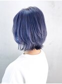 ラベンダーブルー_アースカラーくびれヘアツートン_ba378572