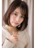 モッズヘア 上尾西口店(mod's hair)&nbsp;デザインカラー大人ハイライト前下がりボブY上尾10代20代30代