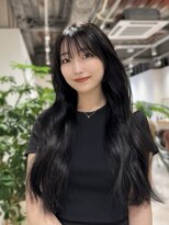 マレン(MAREN)&nbsp;フレームインナーバング/韓国風艶黒ロング