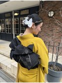 タイトシニヨンアレンジ 振袖着付け