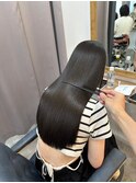 髪質改善ハイライトブルーブラックシアーブラックレイヤーロング