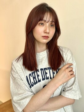 アペロ 柏(Apero) ワインレッド/シースルーバング/韓国/顔まわりレイヤー