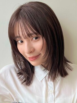 ガーデン 銀座(GARDEN) ミディアムレイヤー/くびれヘア/アプリコットオレンジ/20代/30代