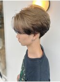 サーフカールコントラストマッシュショート
