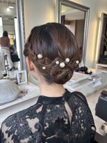 マイノリティー 石橋店(Minority)&nbsp;結婚式アレンジ　シニヨン　パールアレンジ