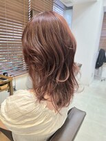 トリコ 荻窪店&nbsp;20代/ピンクベージュ/ブリーチなしカラー/顔まわりレイヤー/荻窪