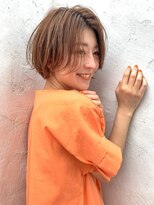 シー バイ ロンド 新宿(Sea by Lond)&nbsp;【佐藤】前髪長めシナモンベージュ大人小顔丸みショートボブ新宿