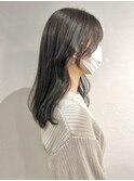 後れ毛カット × オリーブベージュ