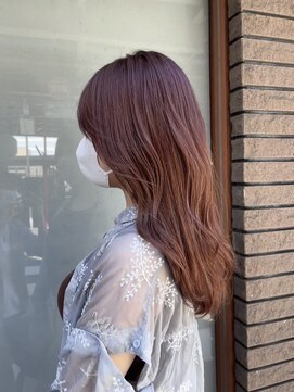 ハグ 横浜(HUG) 【髪質改善】柔らかピンクブラウン