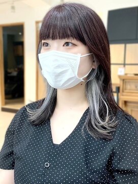 ネオリーブ クーロ(Neolive curro) インナーカラーイヤリングカラー×美髪ミディ[横浜/東神奈川]20