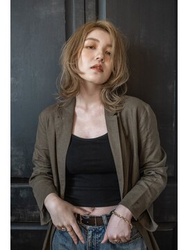 ヘアーラニッシュ 柏の葉キャンパス店(hair Lanish) 外国人風ウルフミディアム/20代30代40代/シルキーベージュ