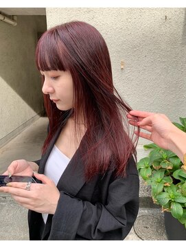 パークレーン アイス イヴェン(park lane ICI yeven) ブリーチなし　ボルドーカラー　チェリーレッド　/akari