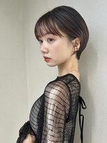 ノラギンザユー(NORA GINZA/U)&nbsp;丸みショートマッシュコンパクト黒髪ベージュショート前髪あり