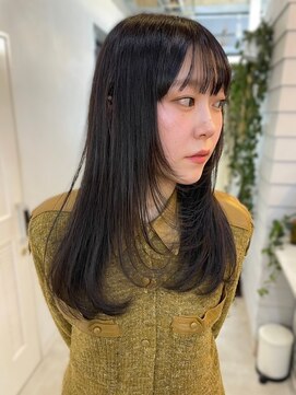 ジゼル 博多筑紫口店(GiseL) セミロング　レイヤーカット　顔周り　シースルーバング　艶感