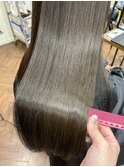 オリーブアッシュ×髪質改善ストレートヘア