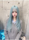 水色×レイヤーカット　エクステ70枚