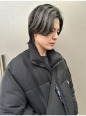 ハイライトセンターパートメッシュダブルカラー