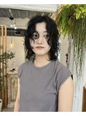 ミディアムレイヤーウルフパーマ