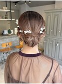 結婚式参列お呼ばれシニヨンお団子ヘアセットヘアアレンジ