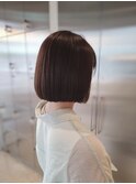 切りっぱなしボブ×ストレートボブ/梅雨の湿気対策/縮毛矯正