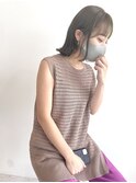 みみかけ外ハネぱっつんボブ