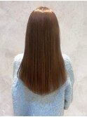 髪質改善　ストレート　艶髪　ロングヘア　ブラウンカラー