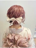 リボンお団子アレンジ×兵児帯