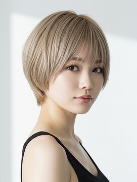 ソードリーフ ヘアーアンドスパ 鶴見店(swordlief hair&spa) コンパクトショート×ハイトーンミルクティーベージュ