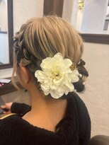 アミリー ひたち野うしく店(Amily)&nbsp;ハイライトバレイヤージュダブルカラー成人式ヘアセット