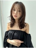 似合わせ小顔ミディアムレイヤー顔まわりカット