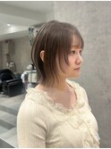 グレージュ レイヤーボブ