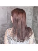 デザインカラー/厚めバング/ローライト/スリークボブ