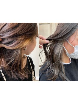 イメチェンもお任せ下さい◎インナーカラーやハイライトで印象を変える！艶感・透明感・色持ちに大満足！