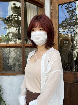 ディディ イック(didi ic) cherry red , 外ハネボブ